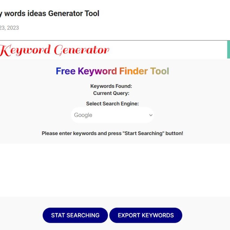 Keyword Research Tool