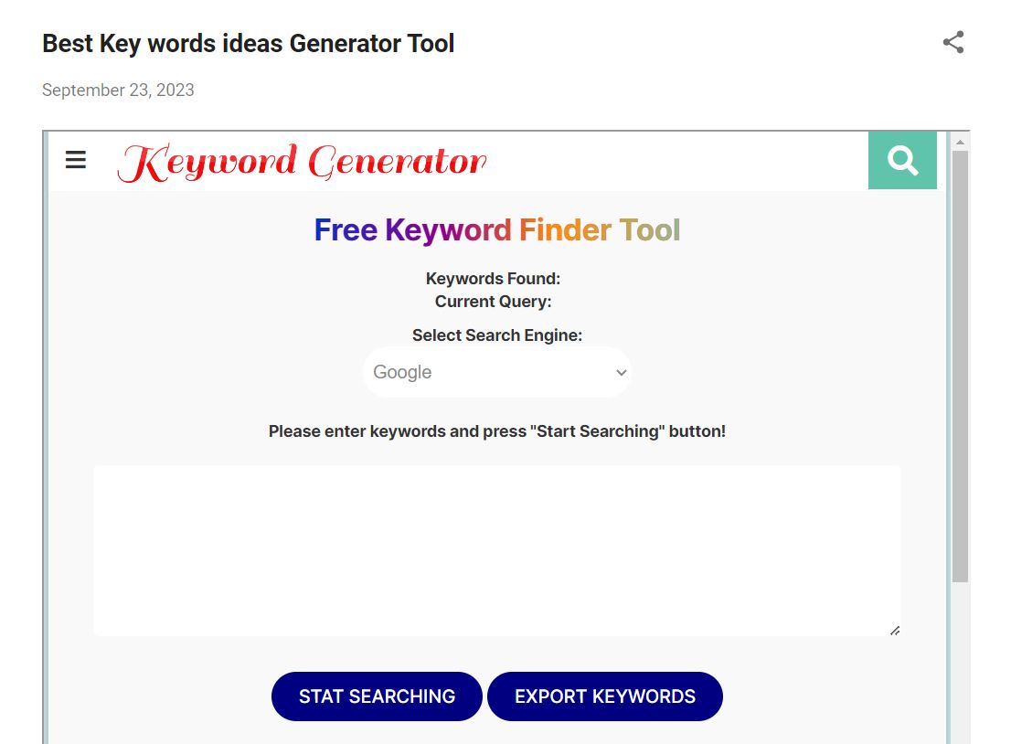 Keyword Research Tools